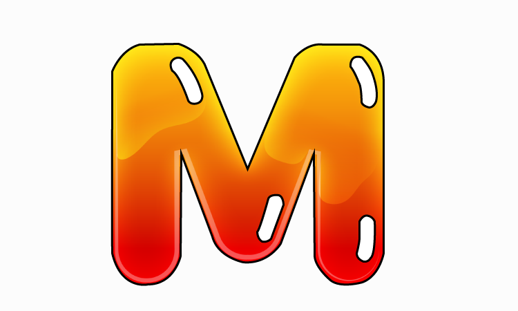 Bubble letter M Step-5