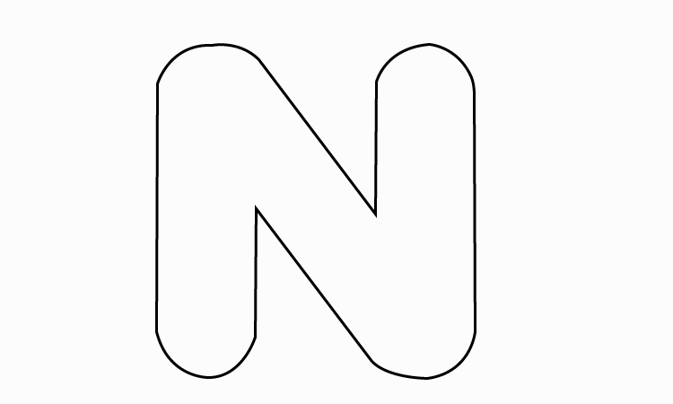 How to Draw Bubble Writing Real Easy - Letter N