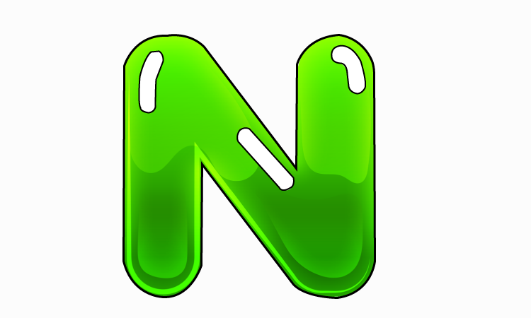 bubble letter N Step-5